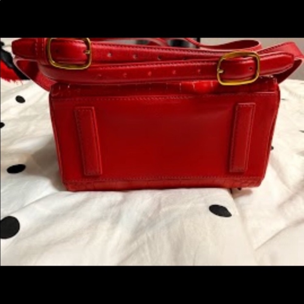 Tory Burch Liberty Red Croc embossed mini backpack - Picture 4 of 11